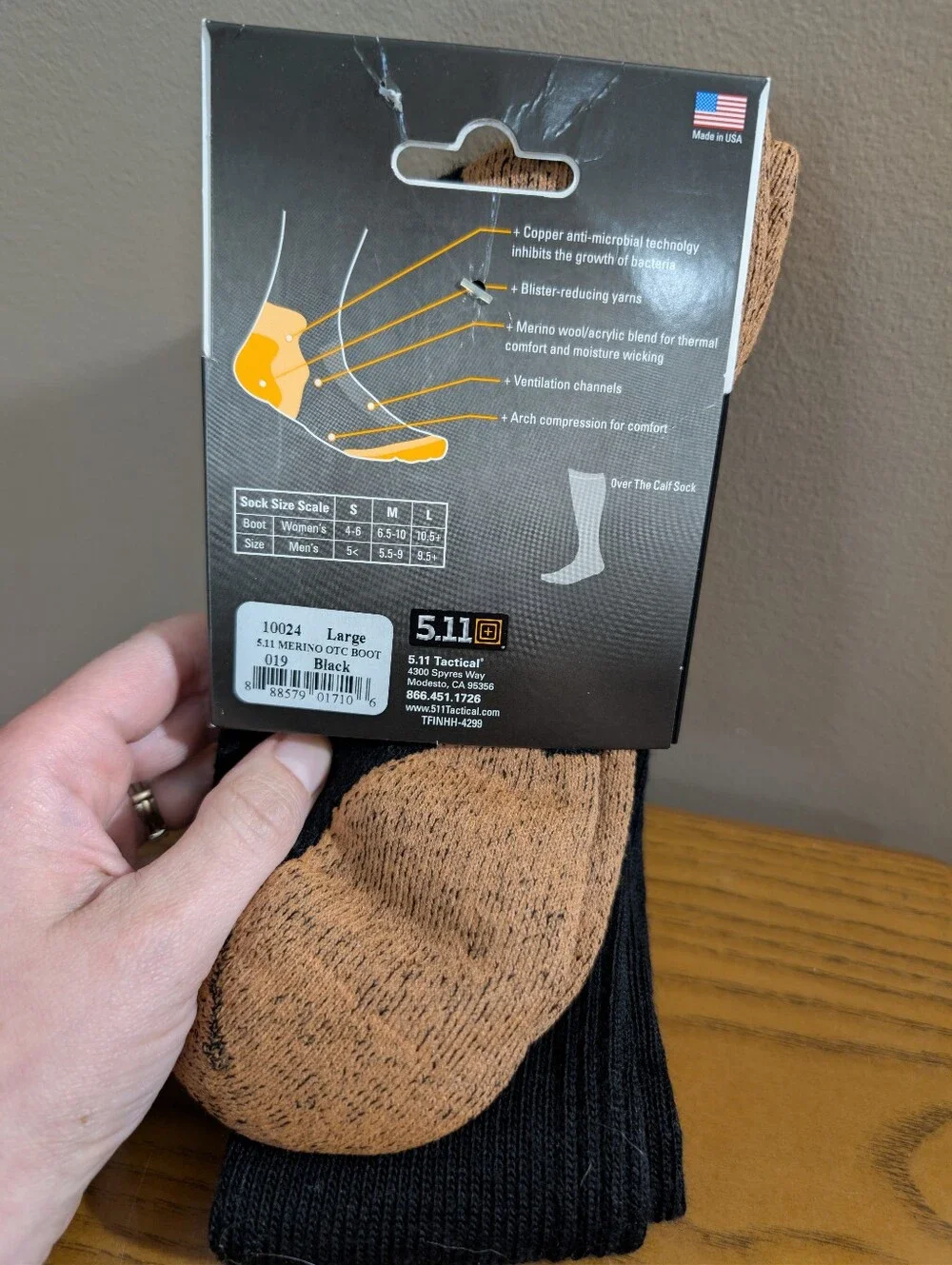 5.11 Tactical Wool Copper Socks Large